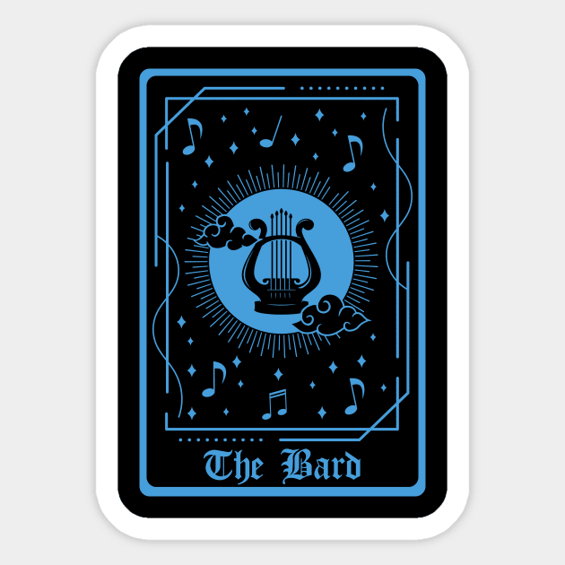 D&D Bard Class Tarot Card Sticker by Sunburst